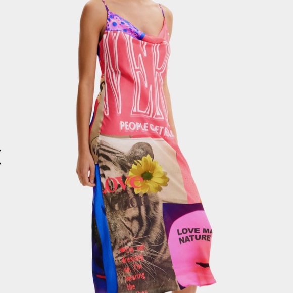 NWT Desigual Collage Midi Dress Montpellier - Picture 9 of 10